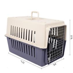 16In Small Cat & Dog Travel Portable Plastic Crate Pet Carri