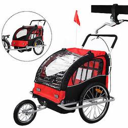 2in1 Kids Baby Child Bicycle Bike Trailer Carrier Jogging St
