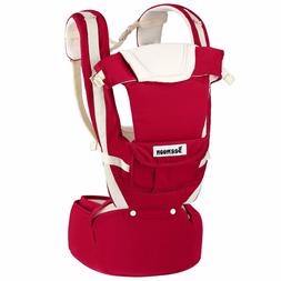 9-in-1 Ergonomic Baby Carrier with Hip Seat Soft Carrier for