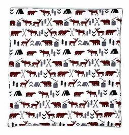Dear Baby Gear Baby Blankets, Woodland Bear Moose Plaid, Min
