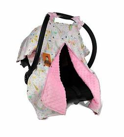 Dear Baby Gear Baby Car Seat Canopy, Unicorn Rainbows Glitte