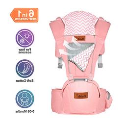 Bable Baby Carrier with Hip Seat, 6-in-1 Ergonomic Baby Carr