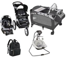 Baby Jogger Stroller with Car Seat Infant Playard Swing Trav
