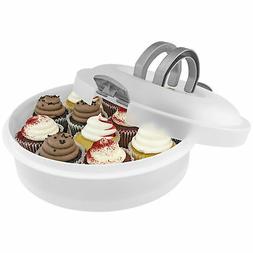 Cake Carrier 3 Sizes in 1 Round Plastic Holder for Cakes Pie
