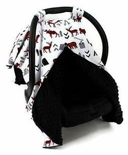 Dear Baby Gear Car Seat Canopy Woodland Bear Moose Plaid Min