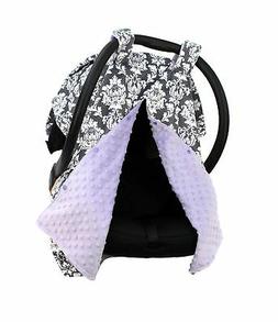 Dear Baby Gear Deluxe Car Seat Canopy Custom Minky Print Gre