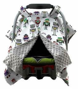 Dear Baby Gear Deluxe Car Seat Canopy, Minky Print Mechanica