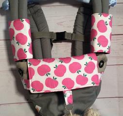Pink apple teething pads drool bib for Ergo 360 carrier also