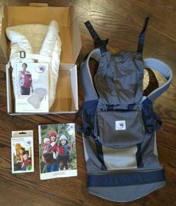 EUC Ergo Baby PERFORMANCE Carrier Blue Gray & Natural Insert