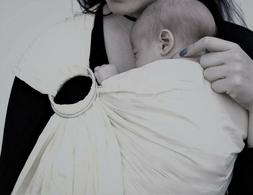 FREE SHIP! NEW WHITE MUSLIN RING SLING BABY CARRIER HANDMADE