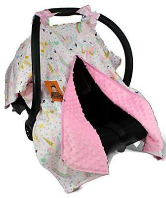Dear Baby Gear Baby Car Seat Canopy, Unicorn Rainbows Glitte