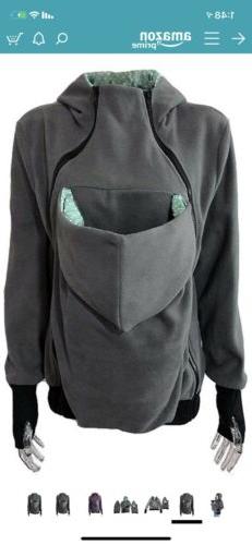 Black & Blue Polka Dot Large Baby Wearing Carrier Hoodie Jac