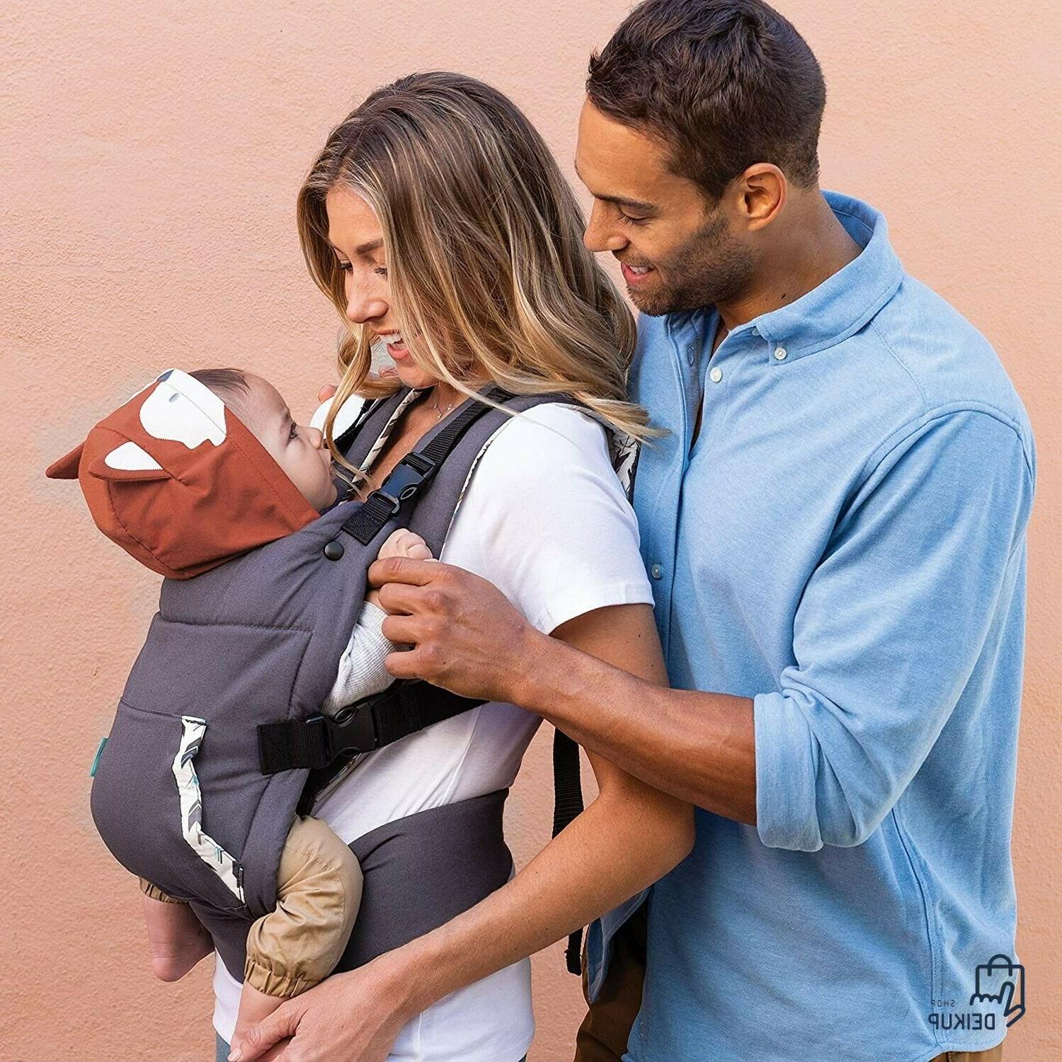 Front Carry Baby Carrier With Fox Hoodie For Mom Dad Small C