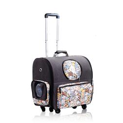 Large Pet Carrier on Wheels Dog Cat Medium Rolling Bag Comfo
