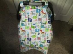 Mammoths Galore Print Handmade Flannel Baby Car Seat Carrier