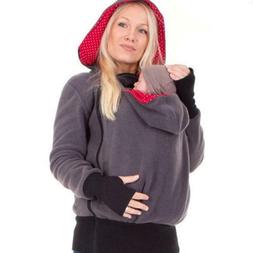 Maternity Baby Carrier Kangaroo Hoodie Jacket Casual Sweater