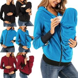 Maternity Warm Fleece Hoodie Zip Babywearing Baby Carrier Ka