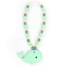 Nummy Beads Mint/Navajo White Mint Whale Teether Toy Attache