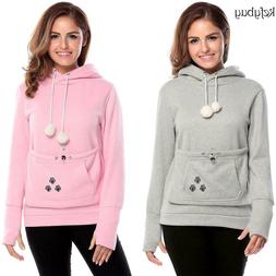 New Women Big Kangaroo Pouch Sweatshirt Pet Cat Dog Carrier 