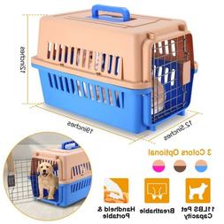 Portable Cat Dog Kennel Carrier Cage with Steel Door Crate P