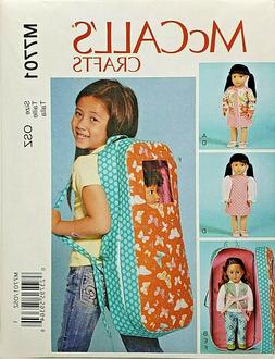 McCall's M7701 Clothes & Carrier for 18" American Girl Doll 